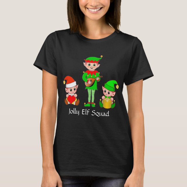 Modern Christmas Jolly Elf Squad T - Shirt (Vorderseite)