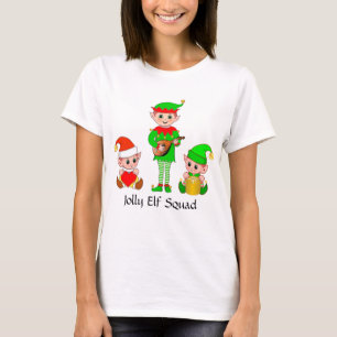 Modern Christmas Jolly Elf Squad T - Shirt