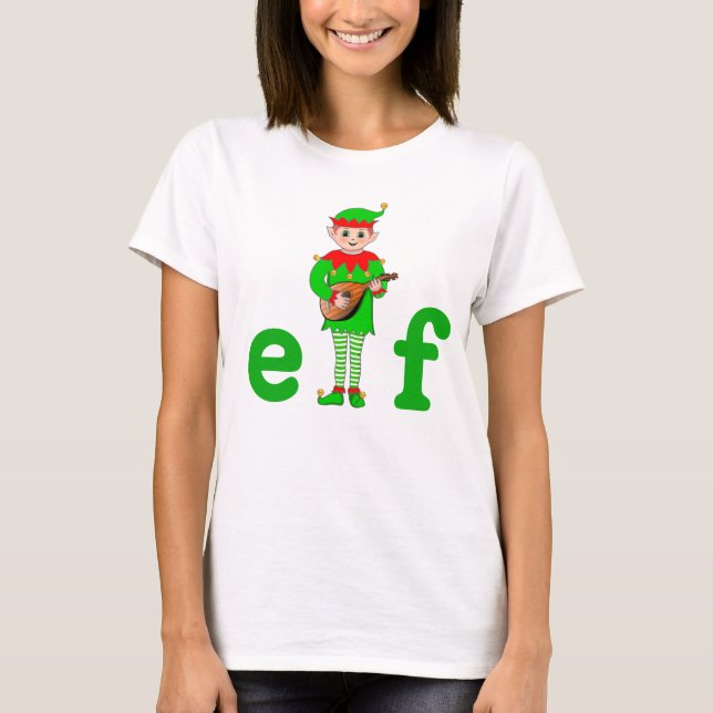 Modern Christmas Musical Elf T-Shirt (Vorderseite)