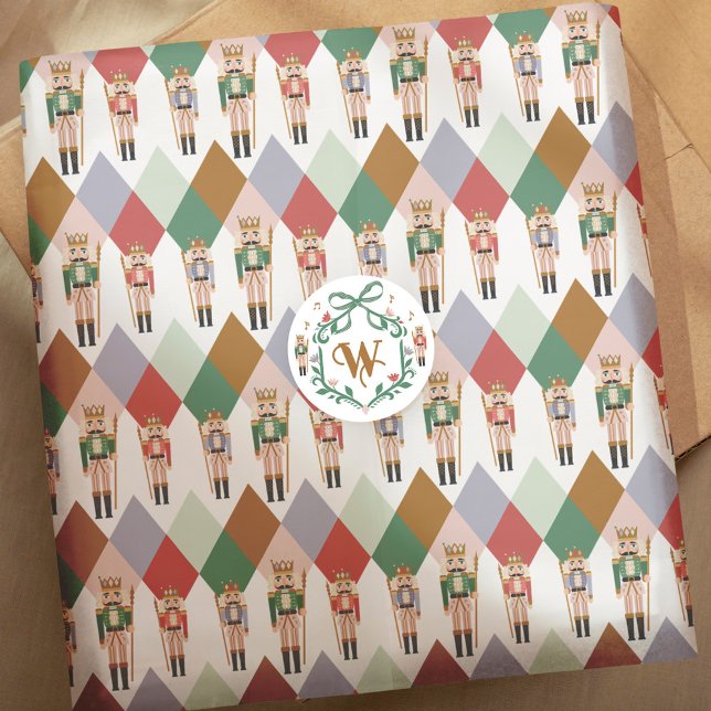 Modern Christmas Nutcracker Raute Diamond Pattern Seidenpapier (Modern Christmas Nutcracker Argyle Diamond Pattern Tissue Paper)