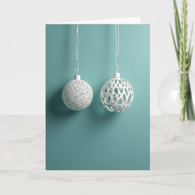 Modern Christmas Ornament Card Karte (Vorderseite)