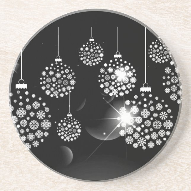 MODERN **CHRISTMAS ORNANATION** SANDSTONE UNTERSET GETRÄNKEUNTERSETZER (Vorne)
