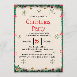 Modern Christmas Party Invitation Template Einladung