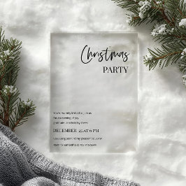 Modern Christmas Party Minimal Acryleinladungen