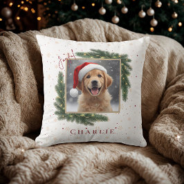 Modern Christmas Pet Photo – Personalized Gift Kissen