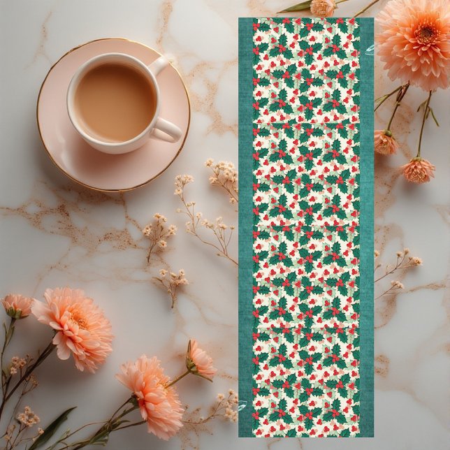 Modern Christmas Red Holly Meditation.Green Floral Yogamatte (Modern Christmas Red Holly Meditation Green Floral Yoga Mat)