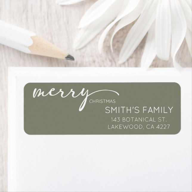 Modern Christmas Return Address Label (Insitu)