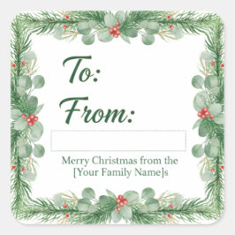 Modern Christmas Round Gift Sticker