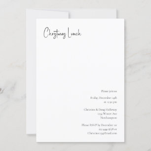 Modern Christmas Script Lunch Einladung