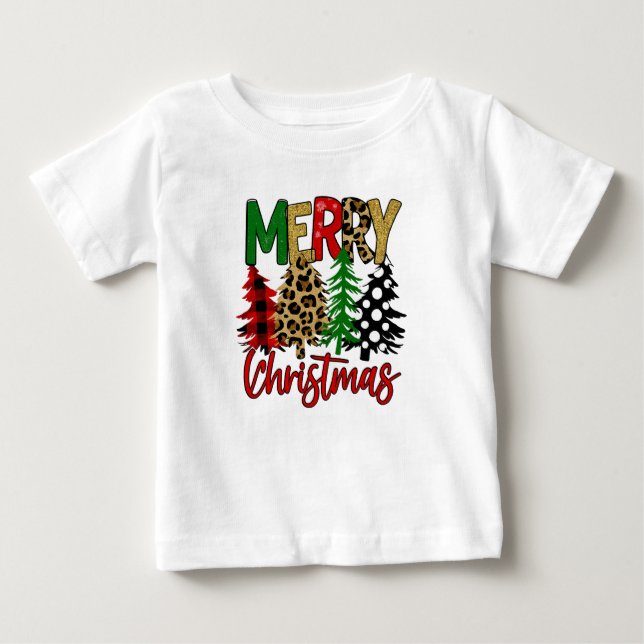 Modern Christmas Tree Aesthetic Baby T-shirt (Vorderseite)