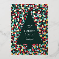 Modern Christmas Tree Confetti Dot Gold