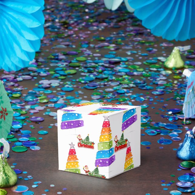 Modern Christmas Tree Painting Colorful Geschenkschachtel (Party)