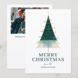 Modern Christmas Tree Photo Personalized Feiertagskarte