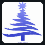 Modern Christmas Tree Stencil Print Blue Quadratischer Aufkleber<br><div class="desc">You are viewing The Lee Hiller Designs Collection of Home and Office Decor,  Apparel,  Gifts and Collectibles. The Designs inklusive Lee Hiller Fotogray and Mixed Media Digital Art Collection. You can view her Nature fotogray at http://HikeOurPlanet.com/ and follow her hiking blog within Hot Springs National Park.</div>