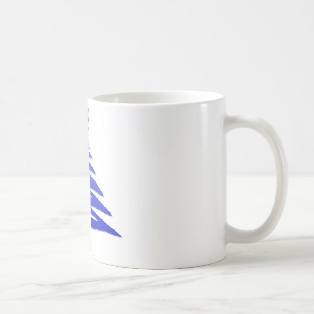 Modern Christmas Tree Stencil Print Blue Tasse (Rechts)