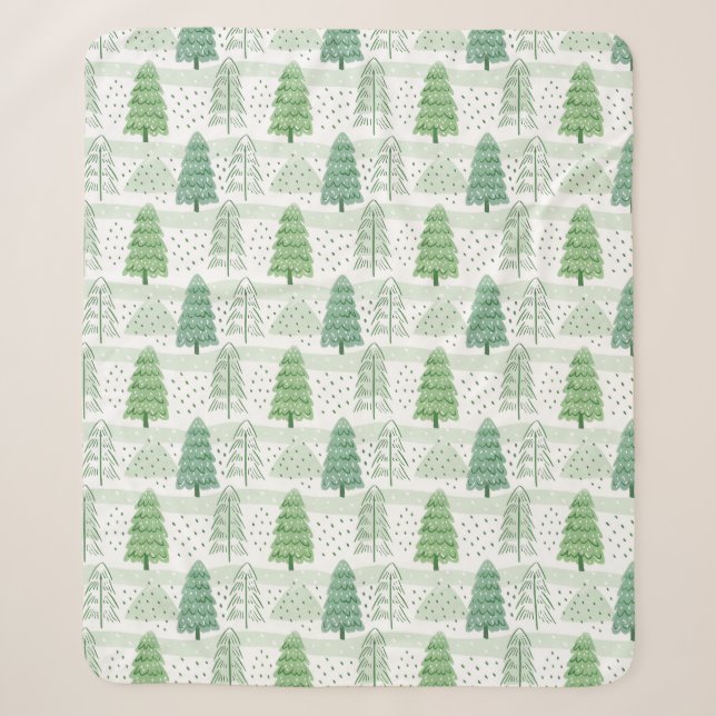 Modern Christmas Trees Pattern  Sherpadecke (Vorderseite)