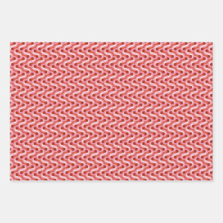 Modern Christmas Wavy Geometric Stripe in Bold Red Geschenkpapier Set