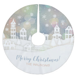 Modern Christmas Winter Wonderland Polyester Weihnachtsbaumdecke