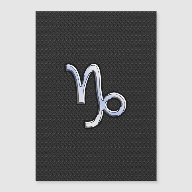 Modern Chrome wie Capricorn Sign auf Snake Stil Magnetkarte (Vorderseite)