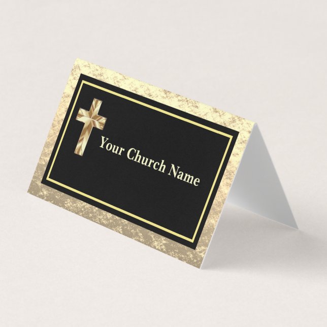 Modern Church Gold And Black KJV Networking Card Visitenkarten (Vorderseite)