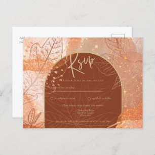 Modern Cinnamon Terracotta im Hochzeit im Herbst H Postkarte