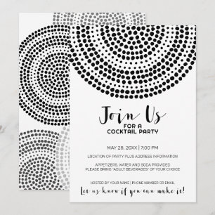 Modern Circle Dot Pattern - Boho Cocktail Party Einladung