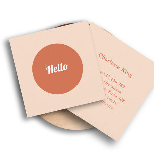Modern Circle Hello Square Business Card Quadratische Visitenkarte