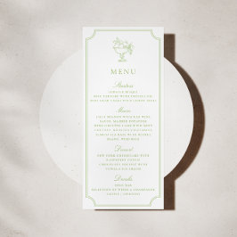 Modern Citrus Green Double Frame Wedding Menu Einladung
