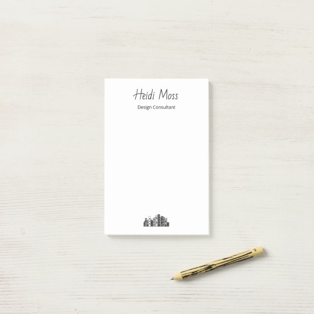 Modern City Skyline Urban Design Consultant  Post-it Klebezettel (Auf Schreibtisch)