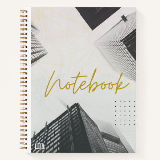 🏙️ Modern Cityscape Notebook - Spiral Bound Notizbuch