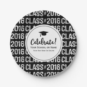 Modern Class of 2016 Abschluss School Name Custom Pappteller