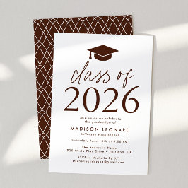 Modern Class of 2025 Brown Graduation Party Einladung