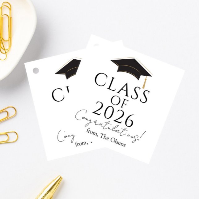 Modern Class of 2026 Gift Tag Geschenkanhänger (Von Creator hochgeladen)