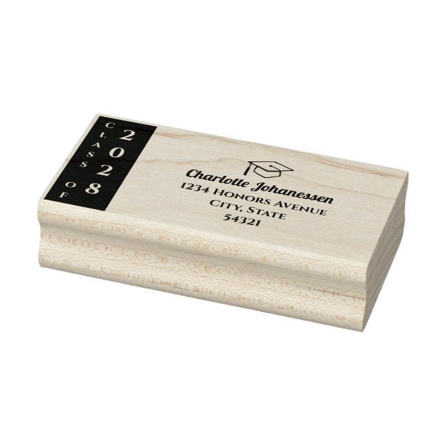 Modern Class of Graduation Mailing Address Gummistempel (Stempel)