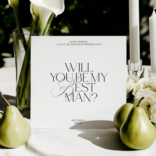 Modern Classic Best Man Proposal Card Einladung (Modern Classic Best Man Proposal Card)