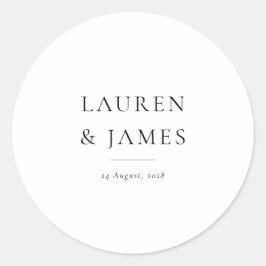Modern Classic Couple Wedding Favor Sticker
