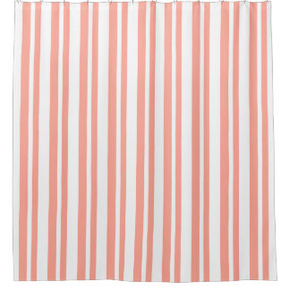 Modern-Classic-Peach-Stripe's-Designer-Bath-Decor Duschvorhang