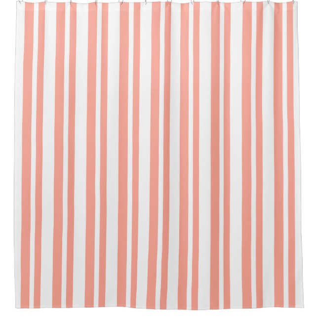 Modern-Classic-Peach-Stripe's-Designer-Bath-Decor Duschvorhang (Vorderseite)