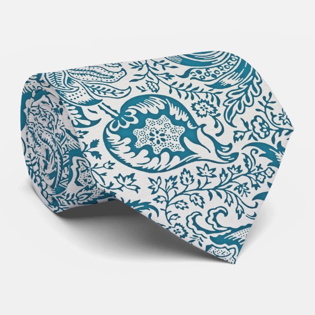Modern Classic – Royal Blaues Ornament Krawatte (Gerollt)