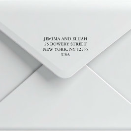 Modern Classic Wedding Return Address Gummistempel