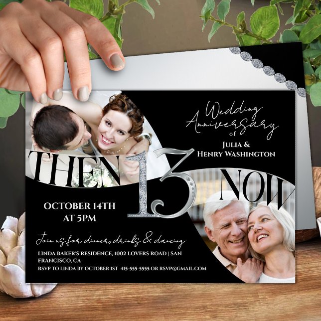 Modern Classy 13th Wedding Anniversary Einladung (Von Creator hochgeladen)