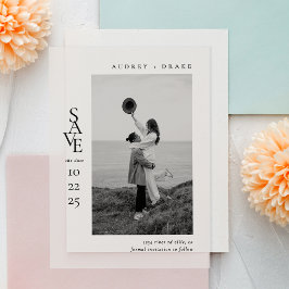 Modern Clean Black and White Photo Wedding