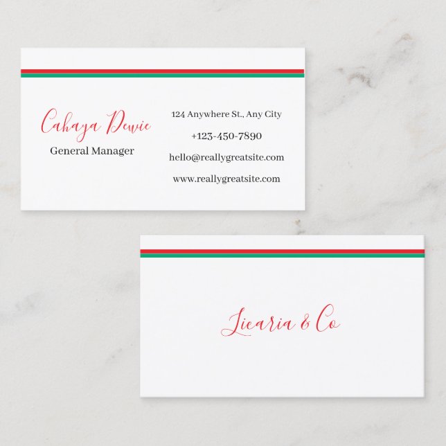 Modern Clean Line Business Cards Visitenkarte (Vorne/Hinten)