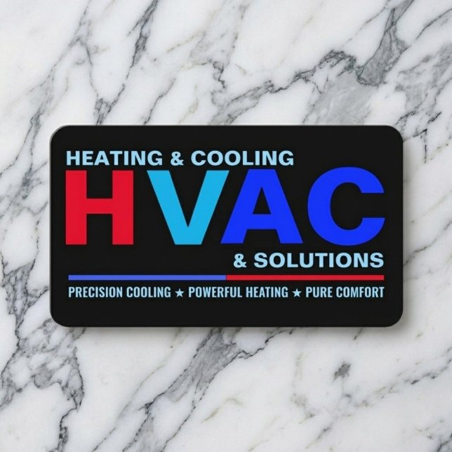 Modern Clean Professional HVAC Services Visitenkarte (hvac heating and cooling business card templates)