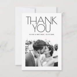 Modern Clean Wedding | Minimalist Elegant Photo Dankeskarte