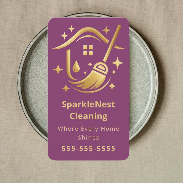 Modern Cleaning Company Branding House Cleaning Visitenkarte (Von Creator hochgeladen)