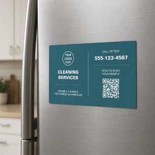 Modern Cleaning Services Logo QR Magnetkarte