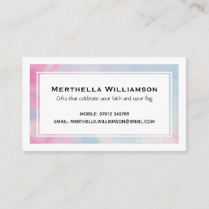 Modern   Cloudy Pink Blue   Christliche Schrift Visitenkarte