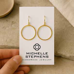 Modern Clover Logo Schmuck Ohrring Holder Weiß