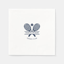 Modern Club Name Tennis Icons Navy Blue Logo Paper Serviette